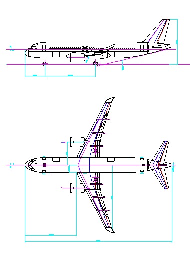 C919飞机三面图